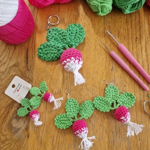 Crochet Radish Earrings: Luna Lovegood Inspired, Sterling Silver
