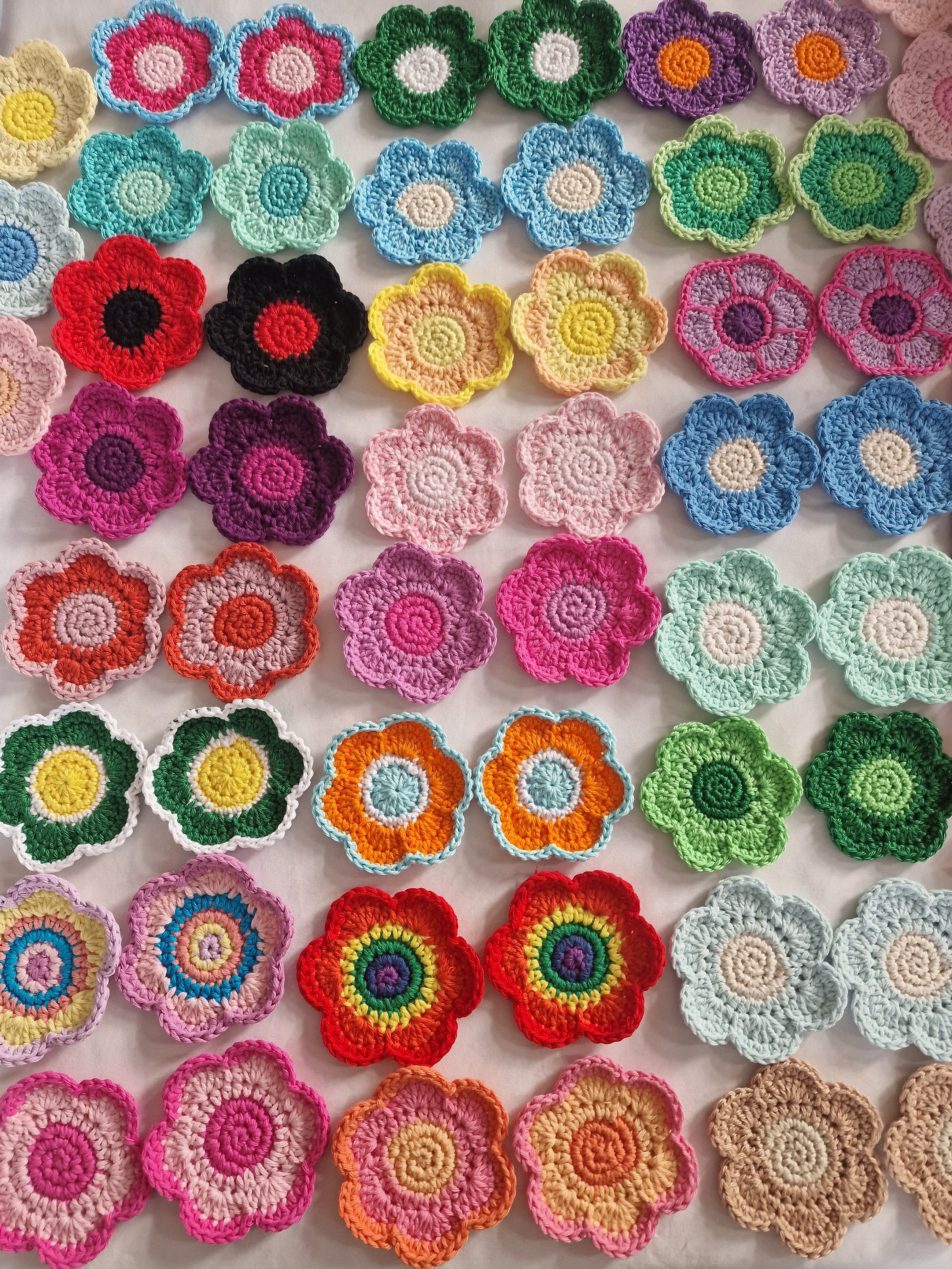 Crochet Coaster, Coasters, Y2K Home Decor, Crochet Coasters, 2000s, Y2K,  Crochet Flower, Flower Coasters, Danish Pastel, Dopamine Decor 