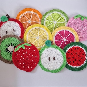 Fruit slice handmade coasters Y2K home decor,lemon,lime,orange,strawberry,apple