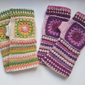Handmade Crochet Fingerless Gloves: Chunky Acrylic Wrist Warmers