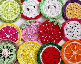 Fruchtscheibe handgemachte Untersetzer Y2K home decor,zitrone,limone,orange,erdbeere,apfel