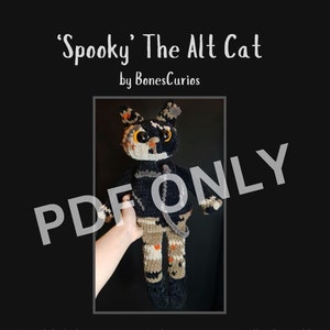 Spooky The Alt Cat Crochet Pattern, DIGITAL PDF