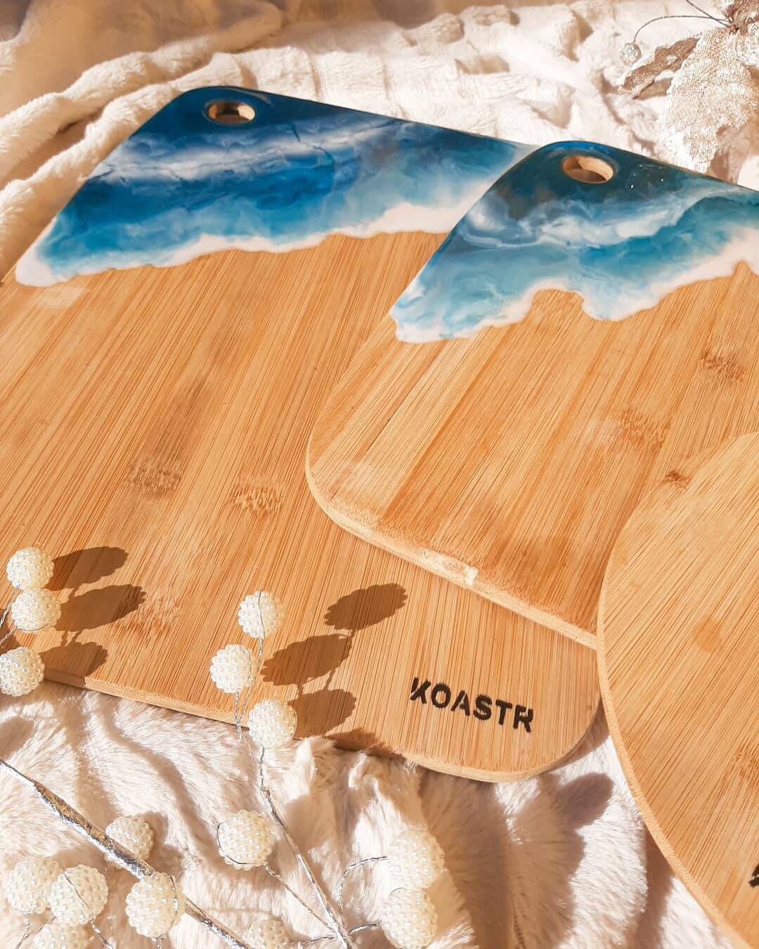Epoxy Resin Waves Cutting Board | Wave Effect Charcuterie