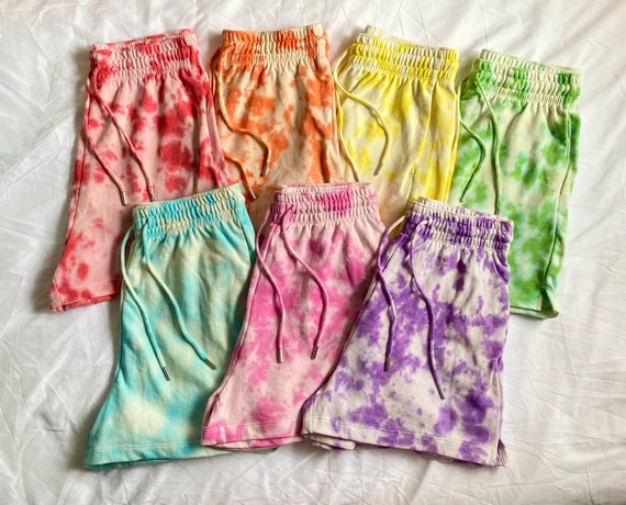 Bright Tie Dye Sweat Shorts | Etsy 