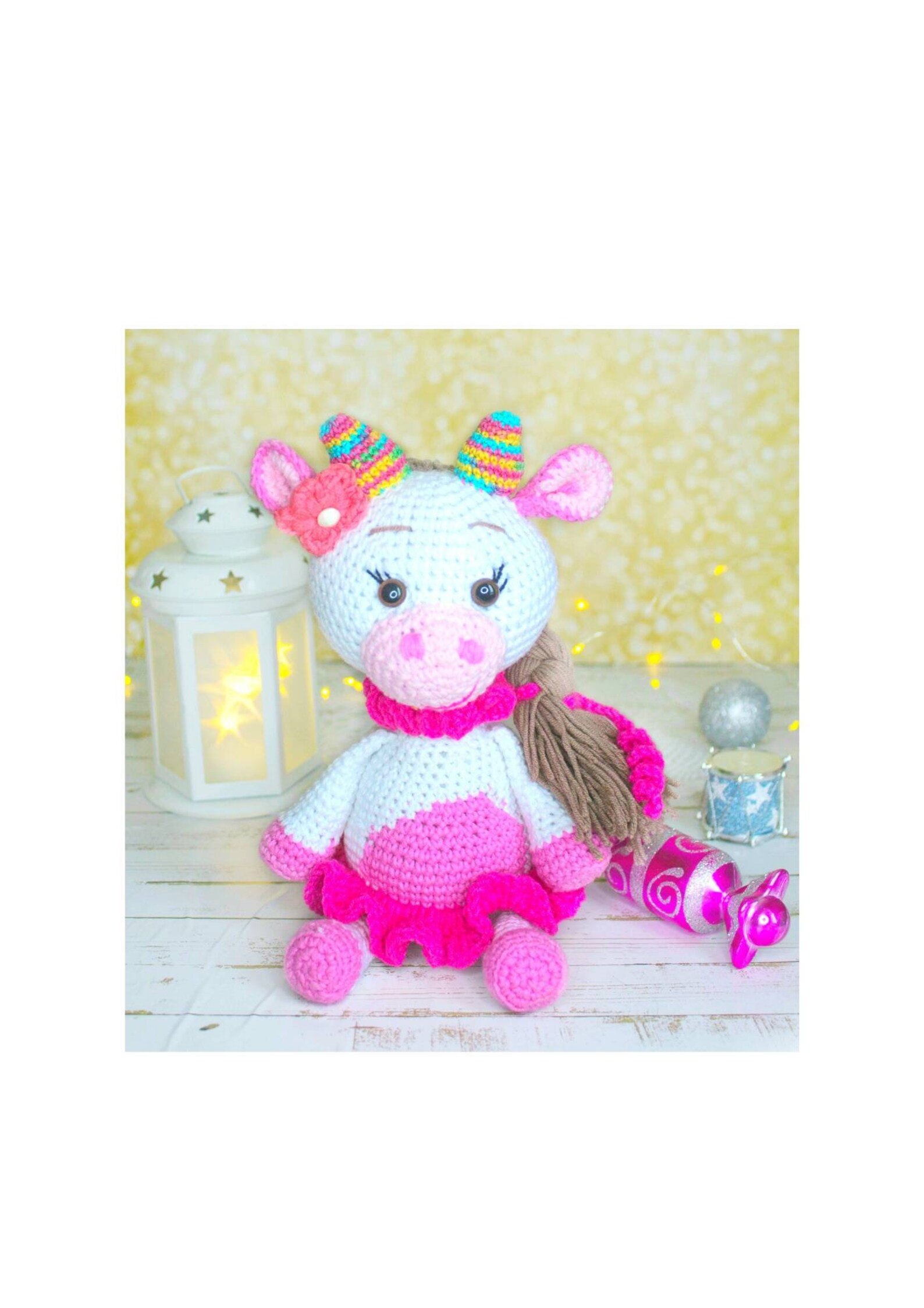 Crochet cow toy Soft amigurumi pink knitted cow Stuffed animal | Etsy
