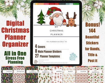 Digital Christmas Planner | Digital Christmas Organizer | Christmas Planning | Christmas Countdown | Holiday planner | Goodnotes Notebook