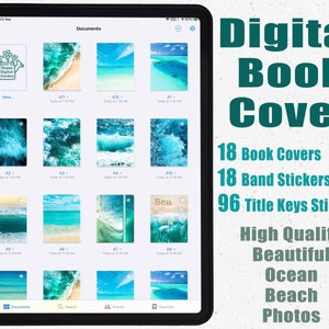 Ocean and Beach Digital Notebook Covers | Digital Journal Cover | Digital Planner Covers | Digital Book Cover | Goodnotes Cover