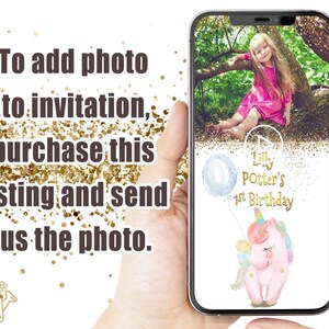 To add photo to invitation, purchase this together with invitation, Photo Birthday Invitation