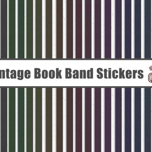 May include: A selection of vintage book band stickers in a range of colours, such as green, brown, purple, and beige. The words "Vintage Book Band Stickers" are displayed across the centre, with a small logo on the right.