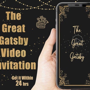 The Great Gatsby Invitation, Video Invitation, Animated Invitation, Gatsby Birthday Invitation, Gatsby Wedding Invitation, Black and Gold
