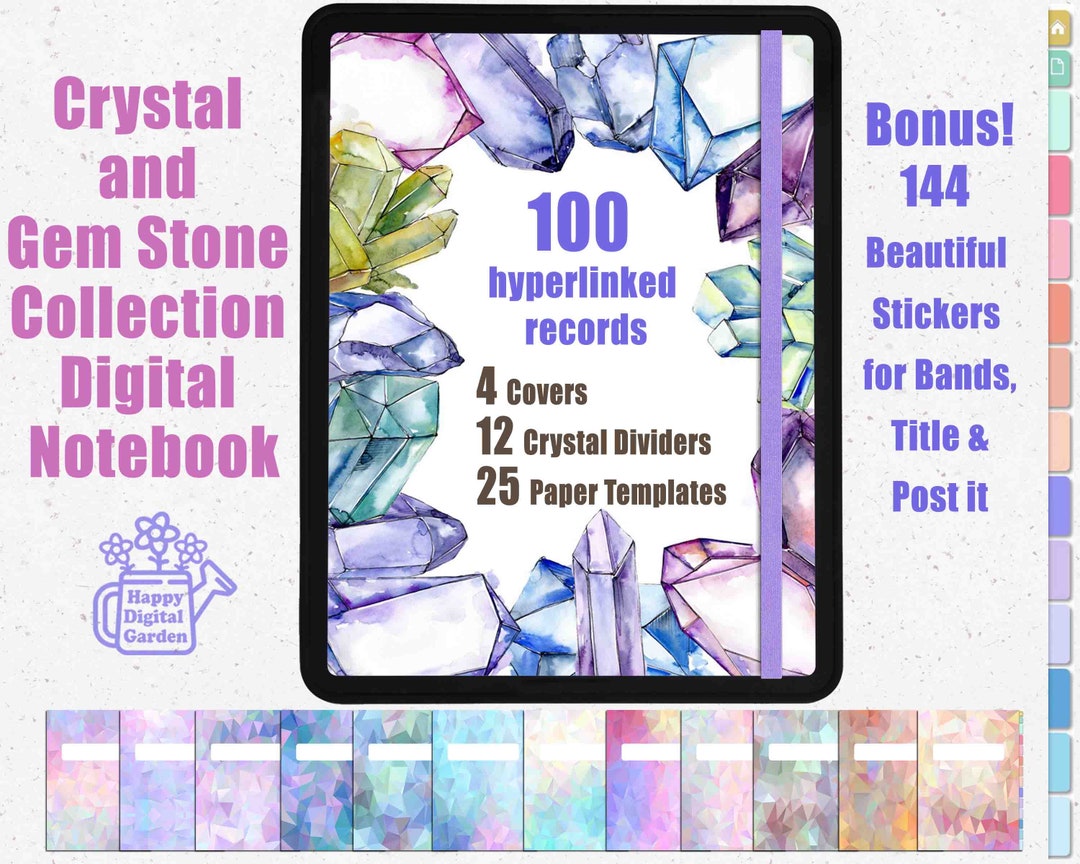 Crystal and Gem Stone Collection Digital Notebook | With 100 Records ...