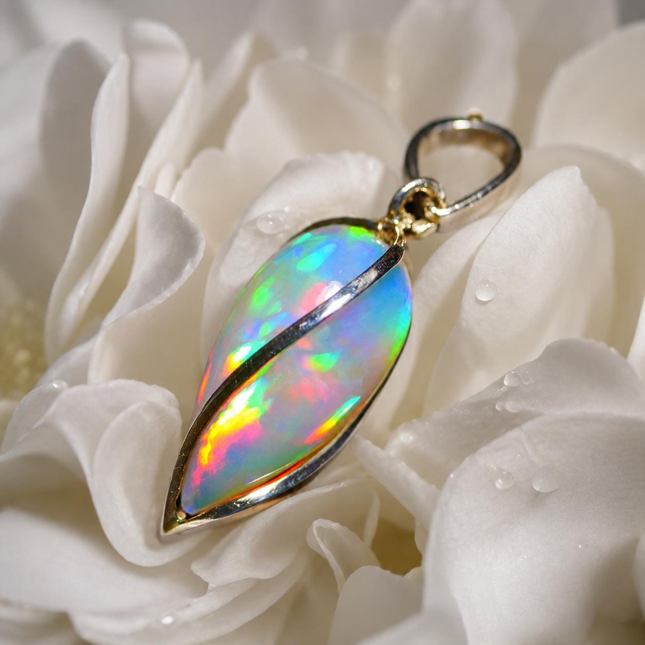 925 Sterling Silver Pendant, 12.55 CTS. Natural Ethiopian Opal Pendant Handmade Fire Opal Necklace, Welo Opal Jewelry Pendant for Women