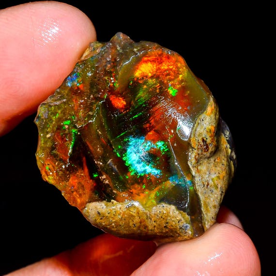 Welo Fire Opal Rough Gemstone: Ethiopian Crystal, CTS