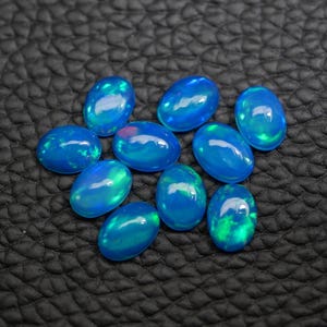 4.65Cts, Paraiba Opal lot, Calibrated Ethiopian Opal, Oval Shape, 7x5 MM Opal Lot, Amazing Top Quality Opal, Dyed Opal Cabochon Lot, 10 Pcs.