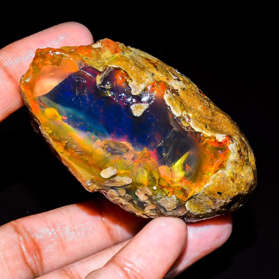 エチオピアウェロ産 チョーク オパール 原石 鉱物標本 虹色