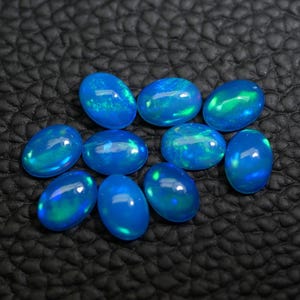 5.55Cts, Paraiba Opal lot, Calibrated Ethiopian Opal, Oval Shape, 7x5 MM Opal Lot, Amazing Top Quality Opal, Dyed Opal Cabochon Lot, 10 Pcs.