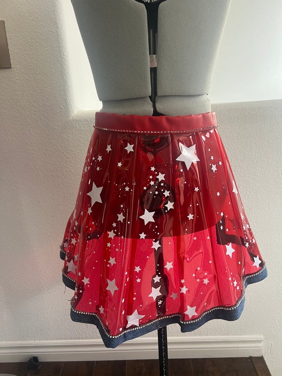 Plastic Skirt Vinyl Skirt Diy Outfit Light Reflective Skirt Vinyl