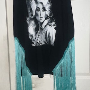Fringe Black with Turquoise Country Star T shirt Dress