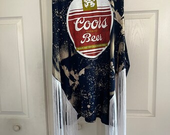 Fringe Navy Bleach Dyed T shirt Dress