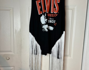 King of Rock n Roll Black with White Fringe T shirt Dress