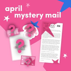 Mystery Mail – Ein monatlicher Brief mit 3-5 geheimen Artikeln, wie Sticker, Prints und Lesezeichen, sowie Ideen, Rezepte & Denkansätze
