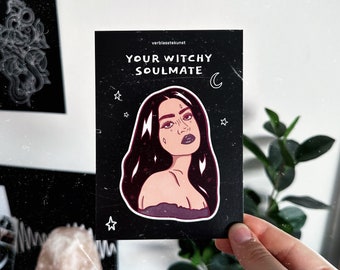 Your witchy soulmate – Print A6 | Quote | Mini Poster | Illustration | Cute Girl | Kawaii | Art | Kunstdruck | Stationery | witch | mystery