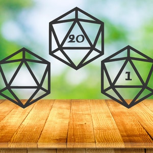 Polyhedral Symbol Pack of 3 D20s DnD Dungeons and Dragons RPG Machine Embroidery Design dst, exp, hus, jef, pes, sew, vp3, xxx