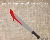 Bloody Machete Machine Embroidery Design dst, exp, hus, jef, pes, sew, vp3, xxx