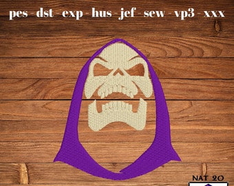 Skeleton Lich Embroidery Design, DnD Fantasy Embroidery (Digital Download)