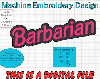 Barbarian, Embroidery Design Machine Embroidery Design dst, exp, hus, jef, pes, vp3, xxx