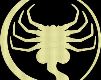 Alien Facehugger Machine Embroidery Design dst, exp, hus, jef, pes, sew, vp3, xxx