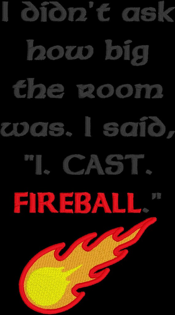 I Cast Fireball D D Embroidery Design Machine Embroidery Etsy I Cast Fireball D D Embroidery Design Machine Embroidery Etsy