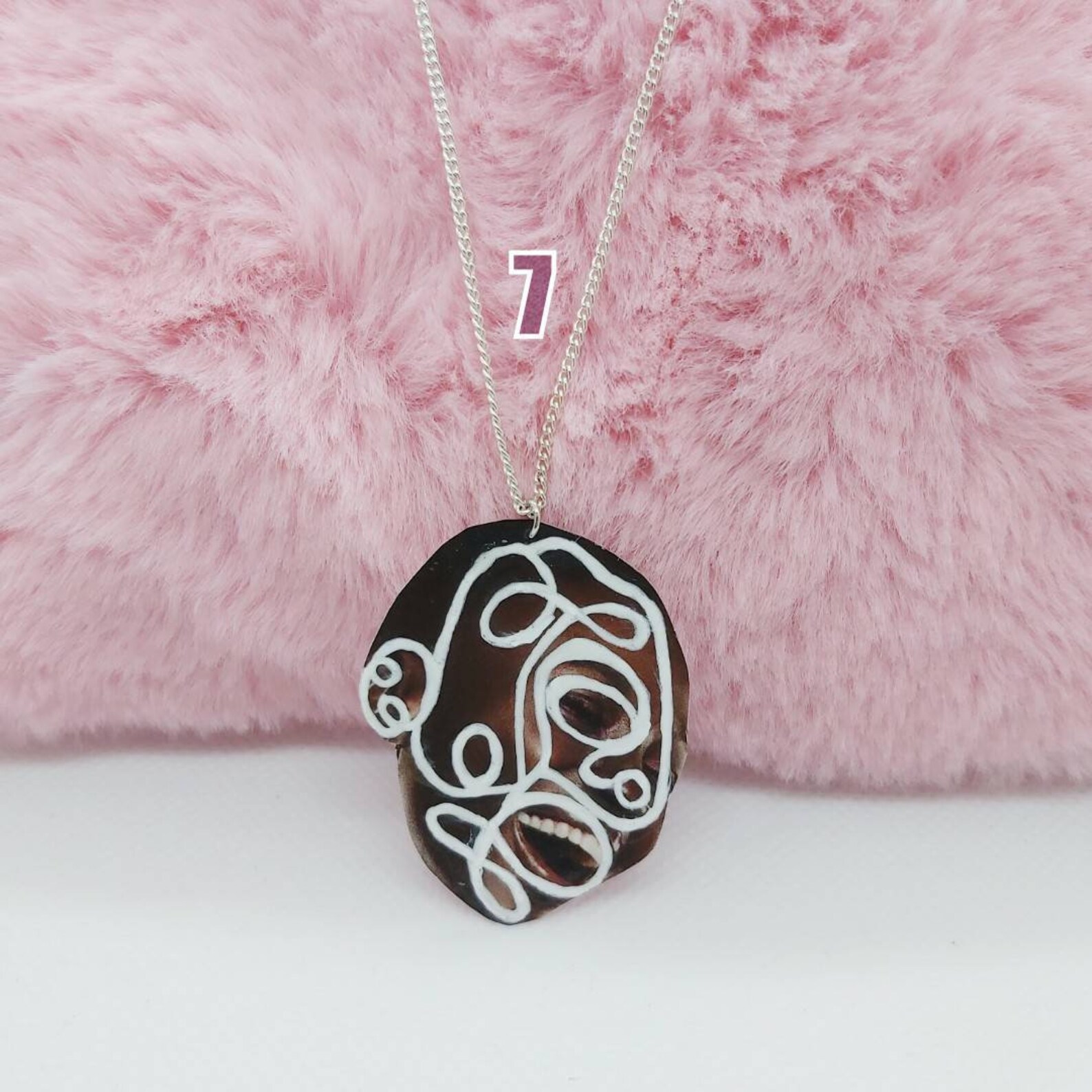 Faces Novelty Necklace Handmade Necklace Lightweight Etsy