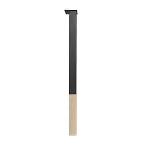 May include: Black metal table leg with a wood accent at the bottom.