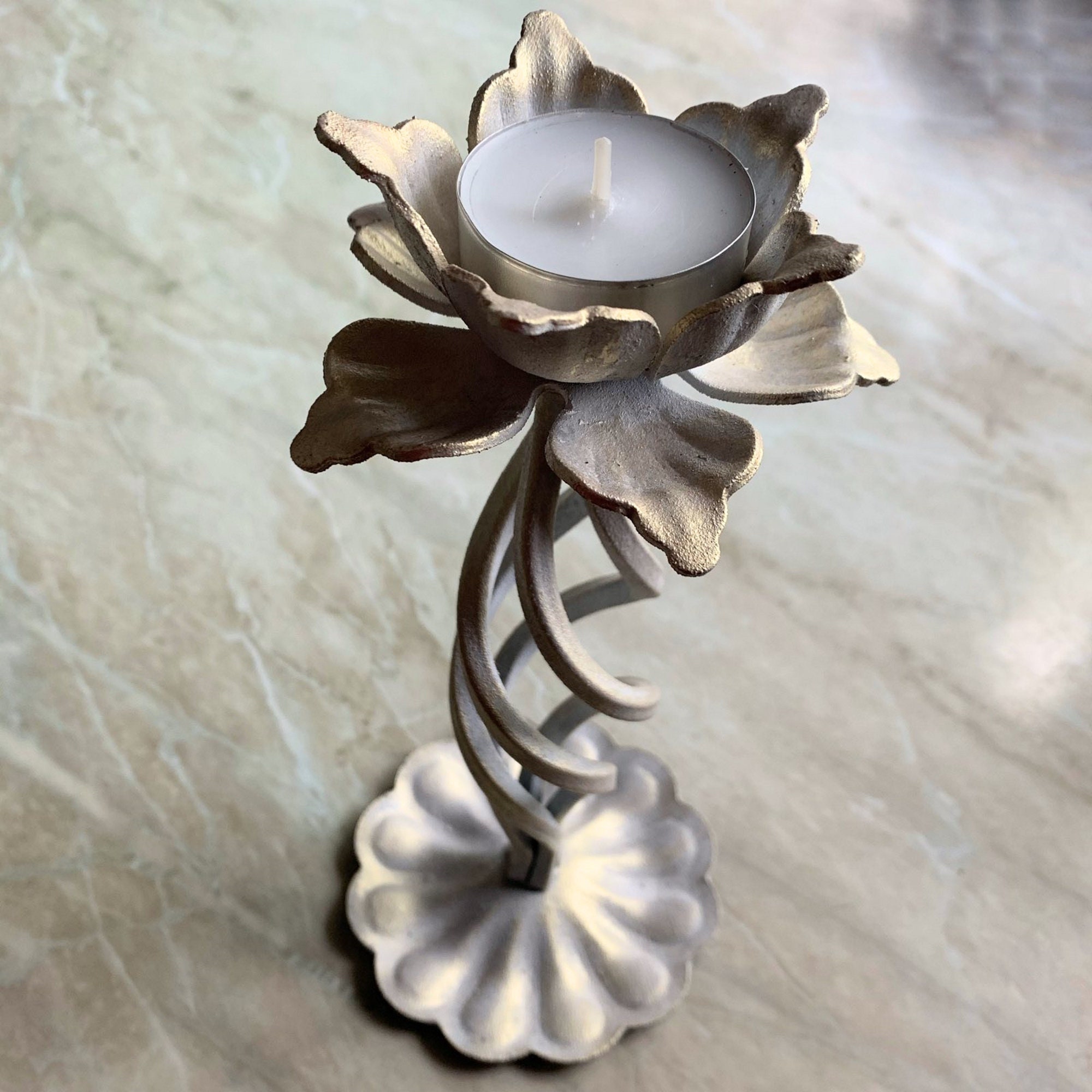 Candlestick Holder with Basket Twist Metal Candle Etsy