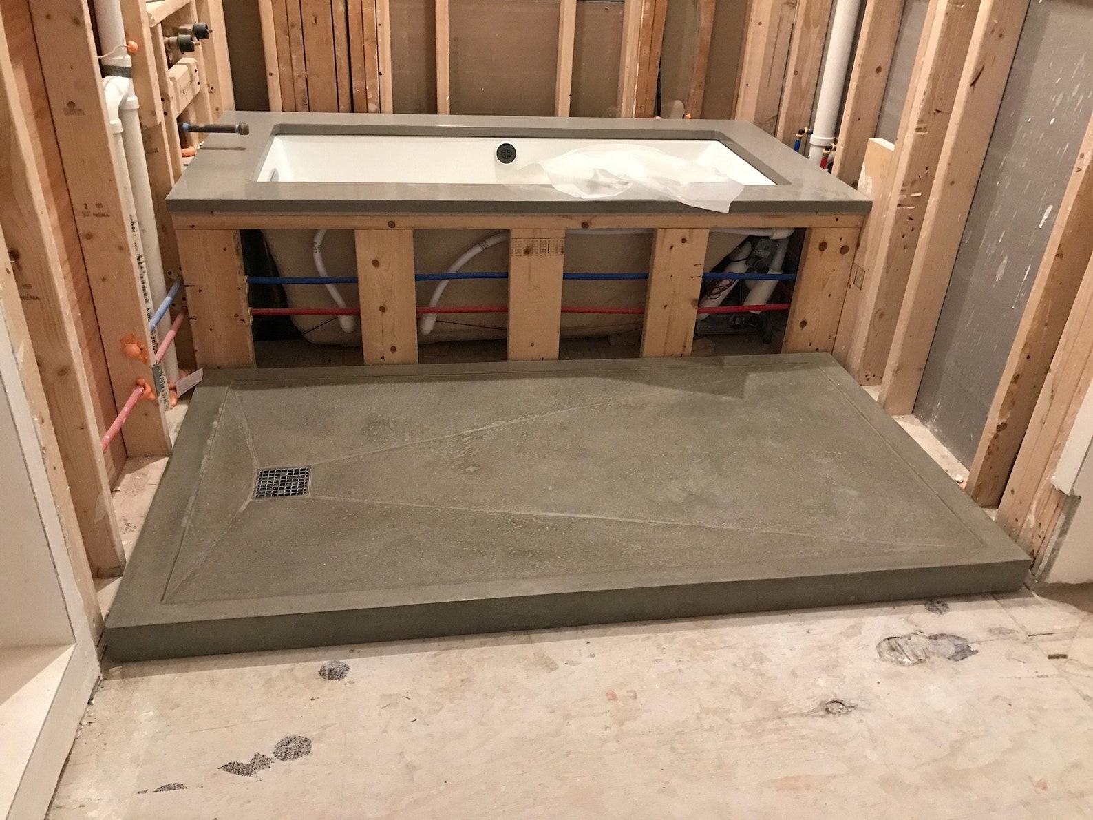 Custom Concrete Shower Pan Etsy