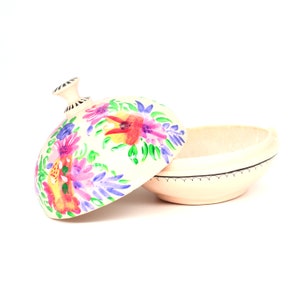 Large Paper Mache Trinket Box Chapeau – Handmade Hand Painted Pink Floral Luxury Trinket Gift Box + Gold Foiled Wrapped Milk Chocolate Balls