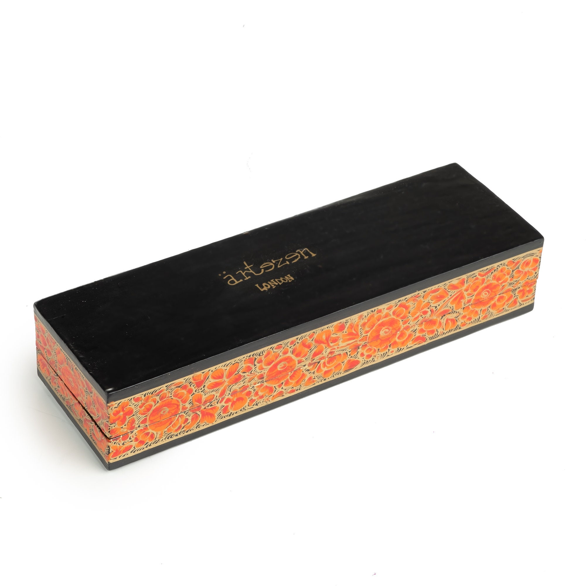 Artezen Tenues Hand Painted Orange Gold & Black Gift Box - Etsy UK