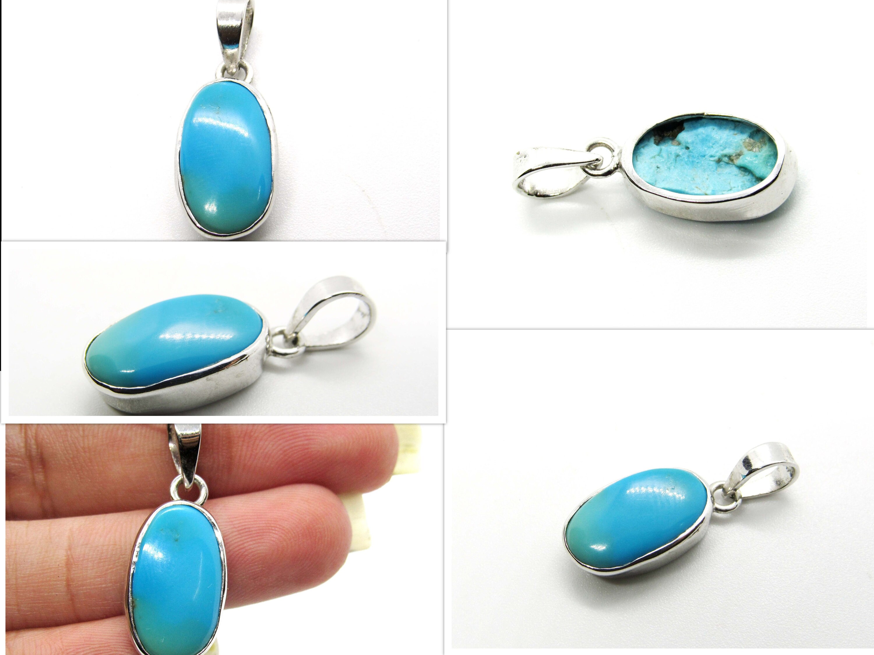 100 Natural Gemstone Pendant925 Sterling Silver Etsy