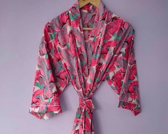 Details about   Indian Cotton Farida Khalo Print Long Kimono Bath Robe Nightwear Gown Dress Arts 
