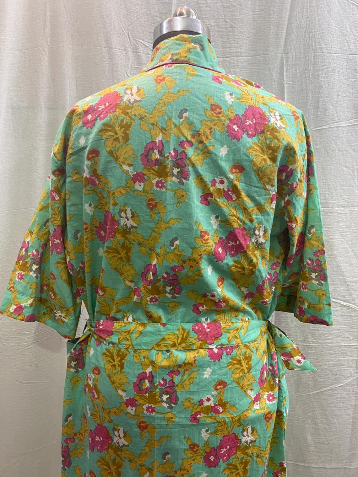 Long Kimono Ladies Yukata Robe 100 Organic Light Cotton Etsy