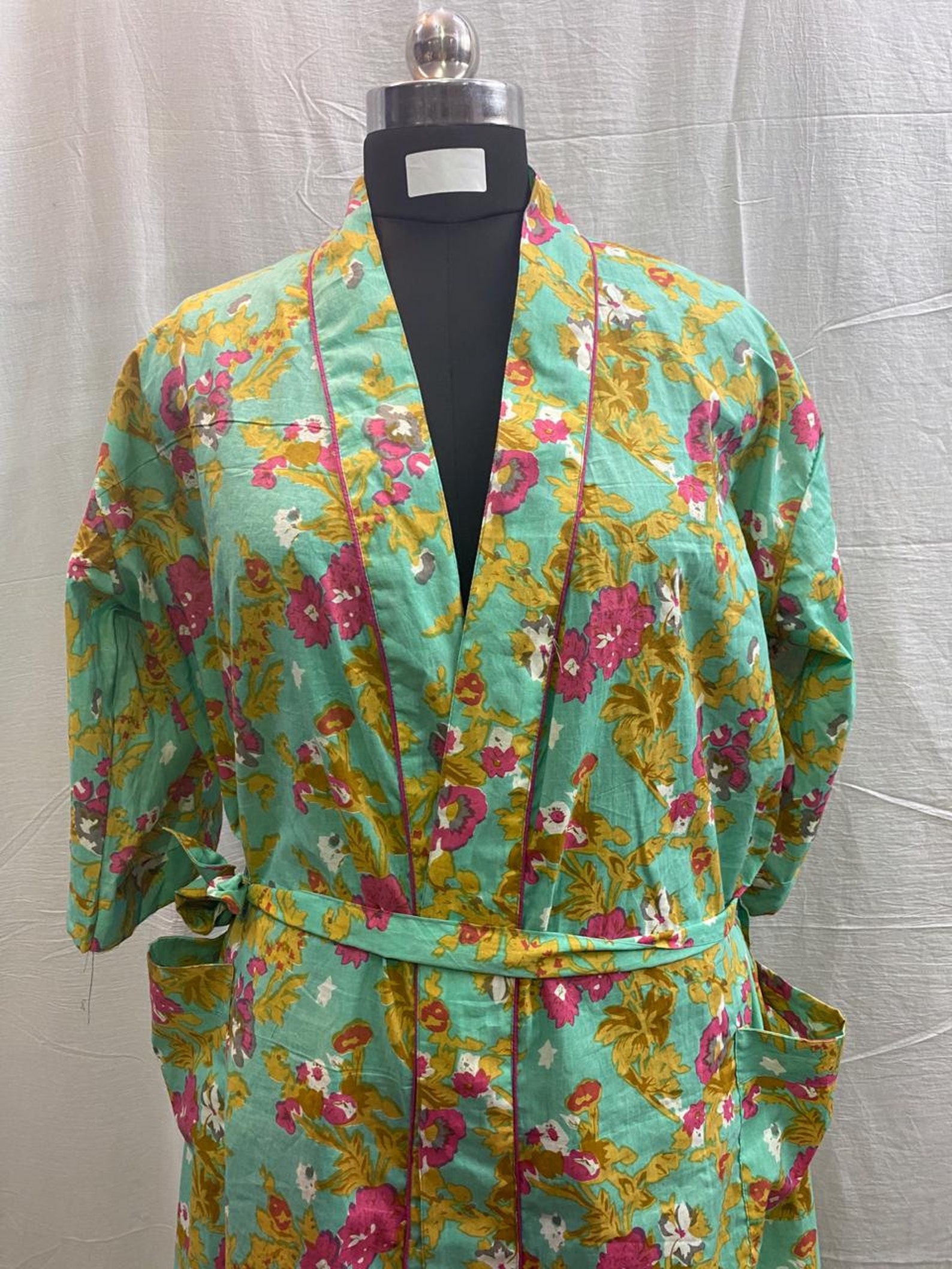 Long Kimono Ladies Yukata Robe 100 Organic Light Cotton Etsy