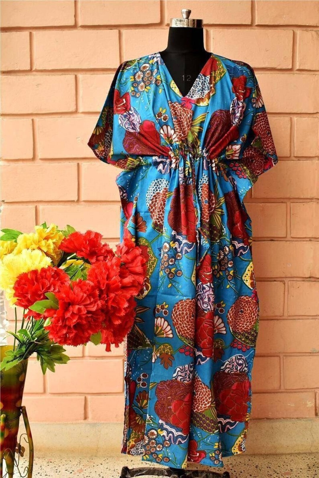 Indian Cotton Kaftan Cotton Caftan Long Cotton Kaftan Dress Etsy