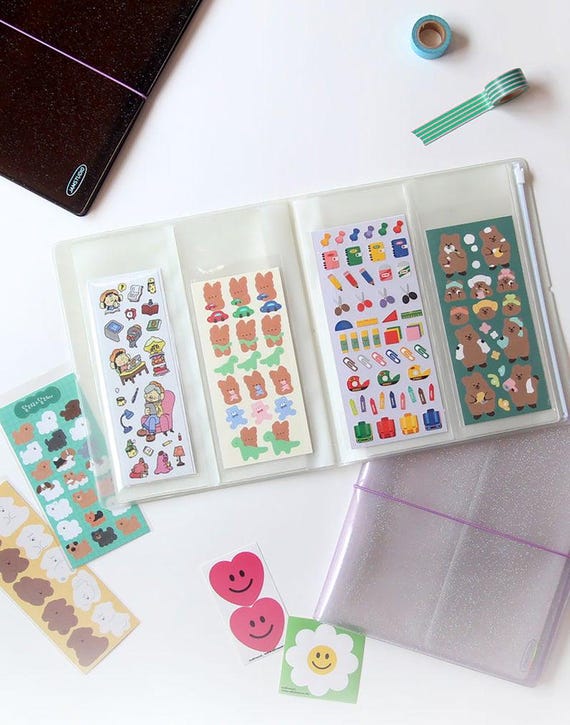 Twinkle Seal Sticker Book [3 colors] Sticker File | Sticker Storage / Deco Stickers Album / Sticker Pockets / Seal Sticker Binder Organizer