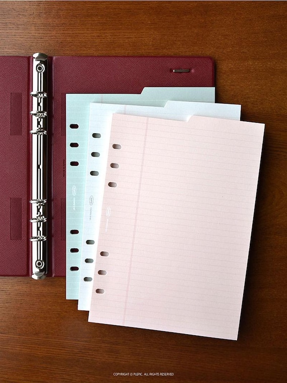 A5 6 Ring Tab Index Pad [14 Types] A5 Planner Refills w/ Wide Hole | Diary Inserts | Agenda Tab Index Replacement | Double Sided Inserts