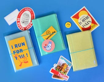 Sticker Storage Album | Postcard Collection Binder | Sticker Storage Book - Long type pocket | Sticker Deco Organizer | Postcard Backup Book