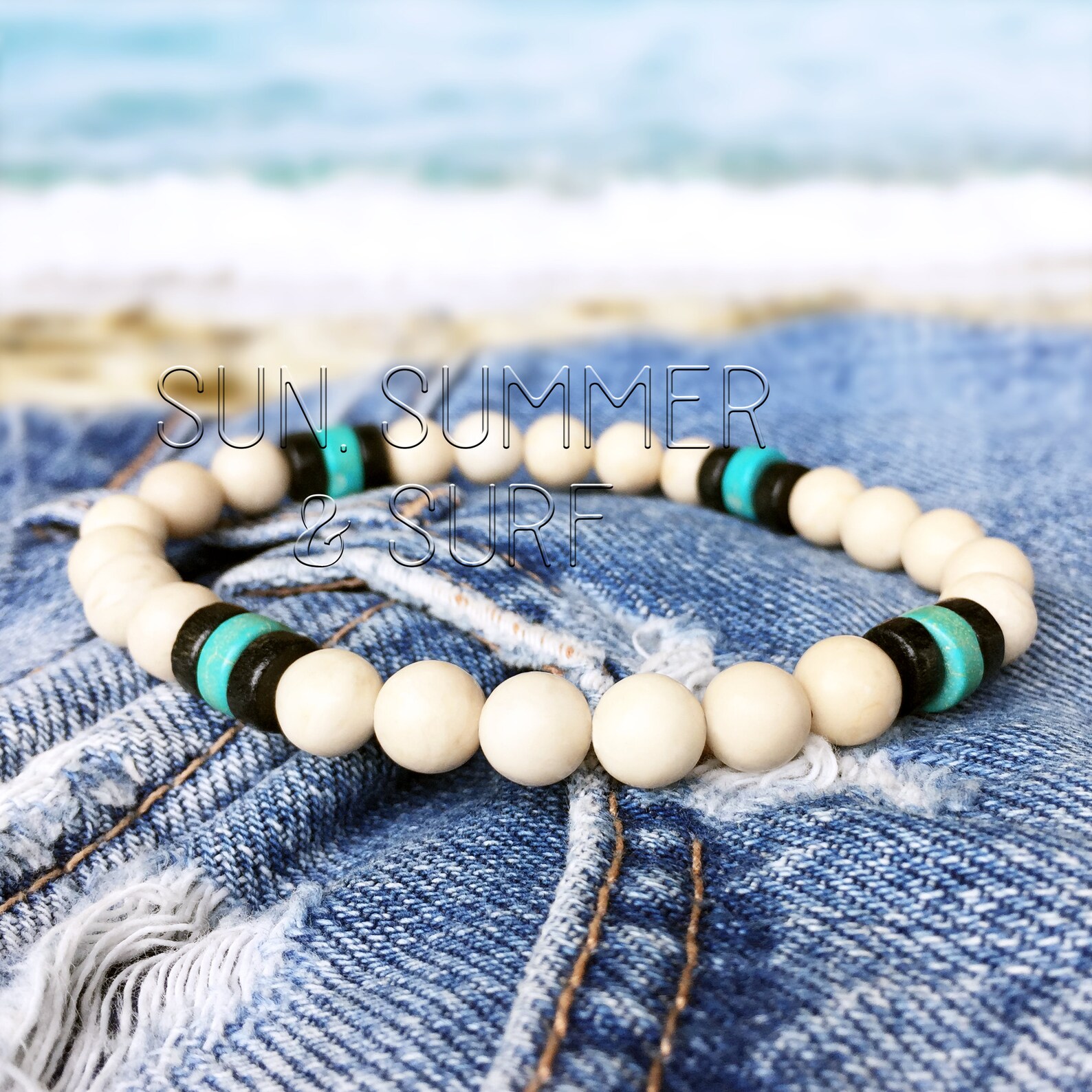 Surf Bracelet Surfer Style Bracelet Beaded Bracelet Etsy UK