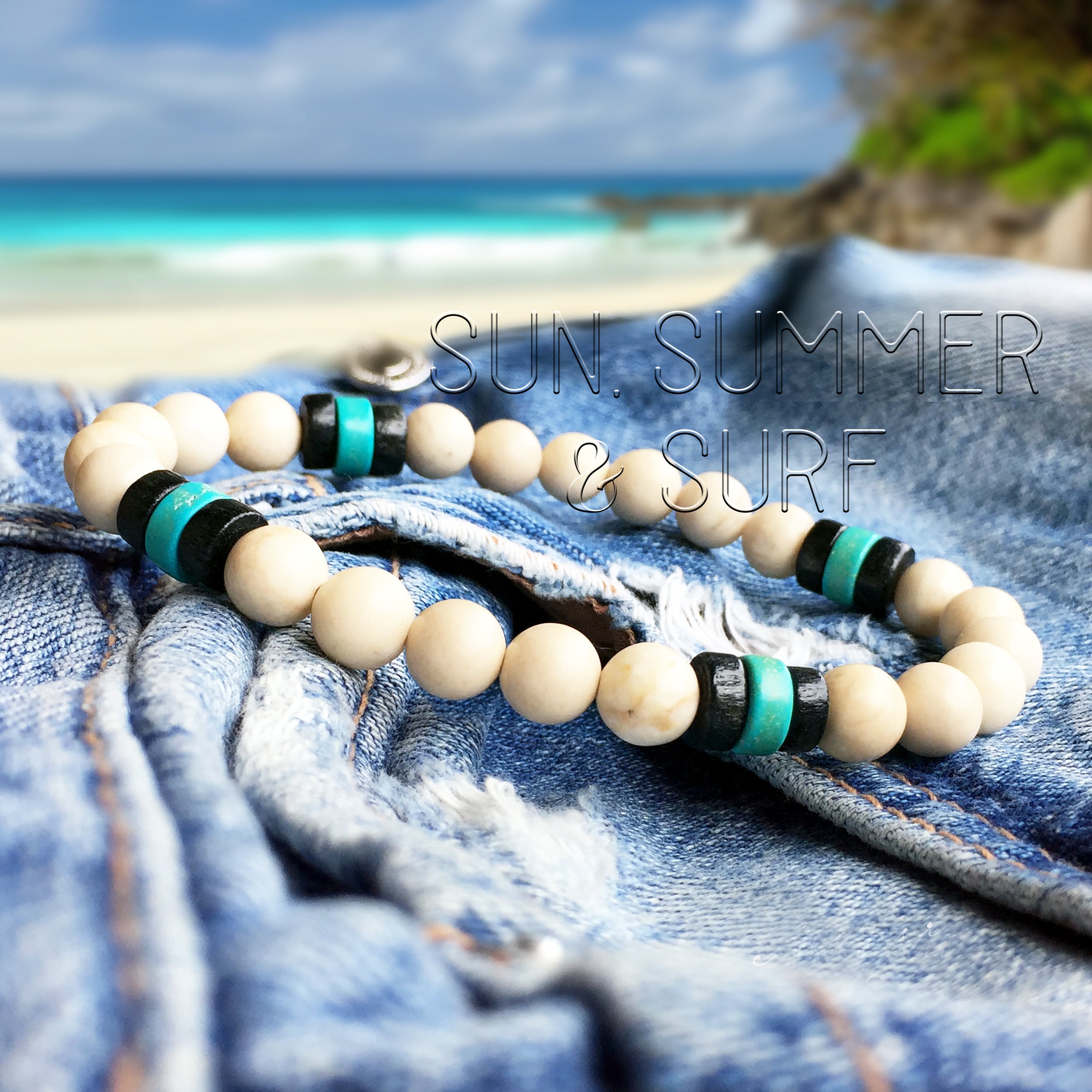 Surf Bracelet Surfer Style Bracelet Beaded Bracelet Etsy