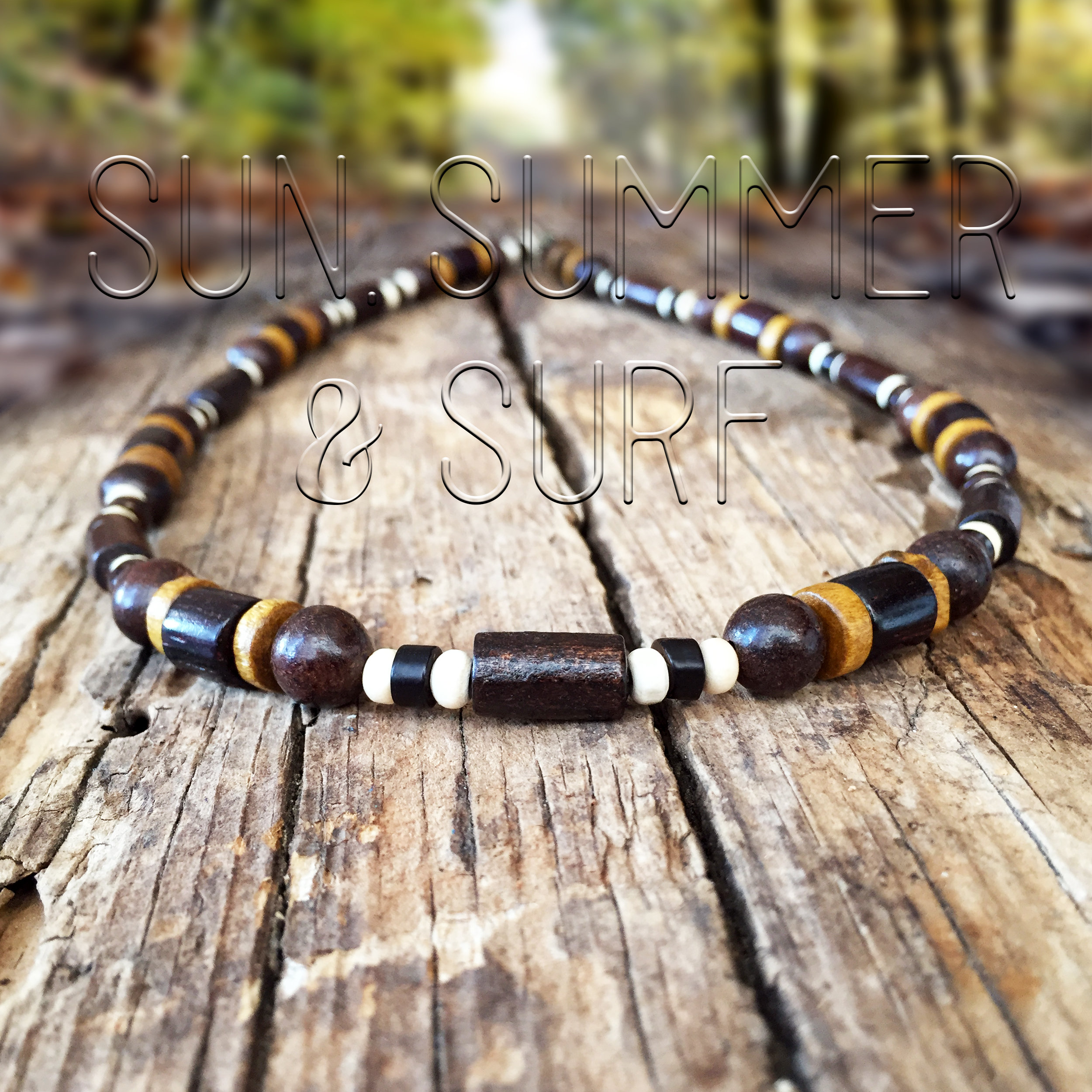 Wooden Necklace for Men Surfer Style Necklace Beach Etsy UK