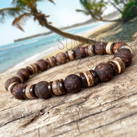 Men's Reddish Brown Wooden Bead Bracelet – Seahorsegal Designs